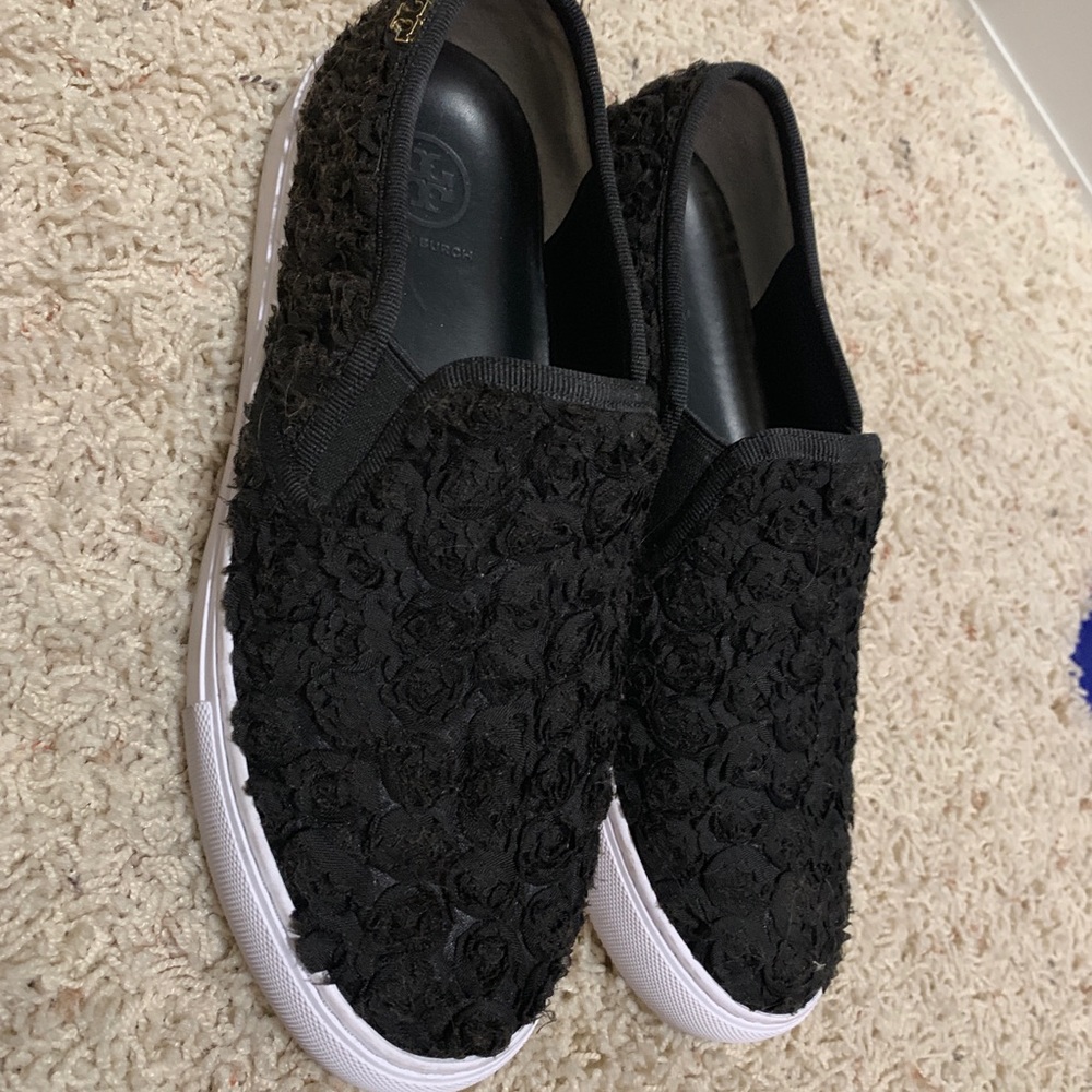 Tory Burch black slip on shoes size 7.5